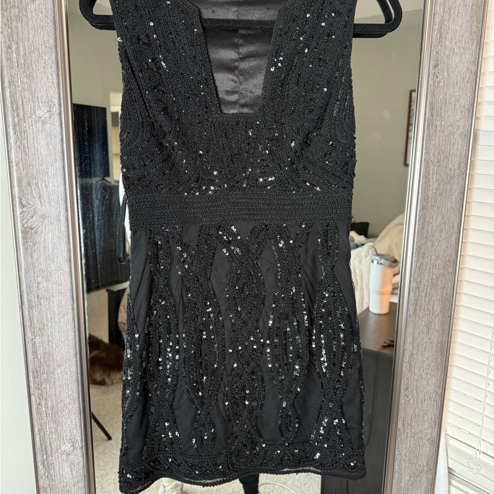 Free People Black Sequin Mini Dress